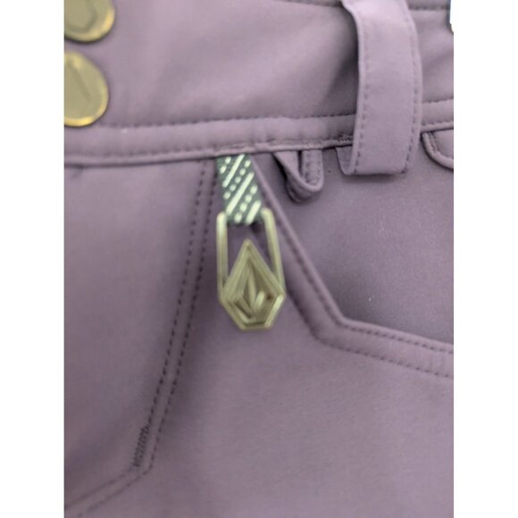 Volcom Womens Purple Insulated Snowboard Pants With Zippered Pockets & Back Flap - Picture 3 of 8
